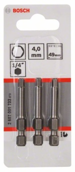 Насадка-бита 3 шт Extra Hart HEX 4, 49 mm 2607001733 (2.607.001.733)